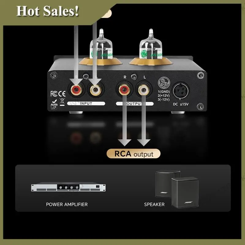 -A23G Hifi 튜브 오디오 프리 앰프 6K4 진공관 앰프 버퍼 조정 오디오 튜브 프리 앰프 스테레오 수신기 EU 플러그