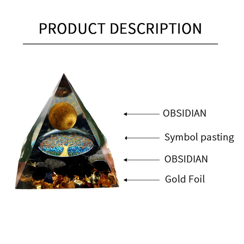 Energy Pyramid Orgonite Reiki Amethyst Ball Healing Crystals Chakra Tool Ornaments Resin Stones Craft Kids Gift natural crystal stone