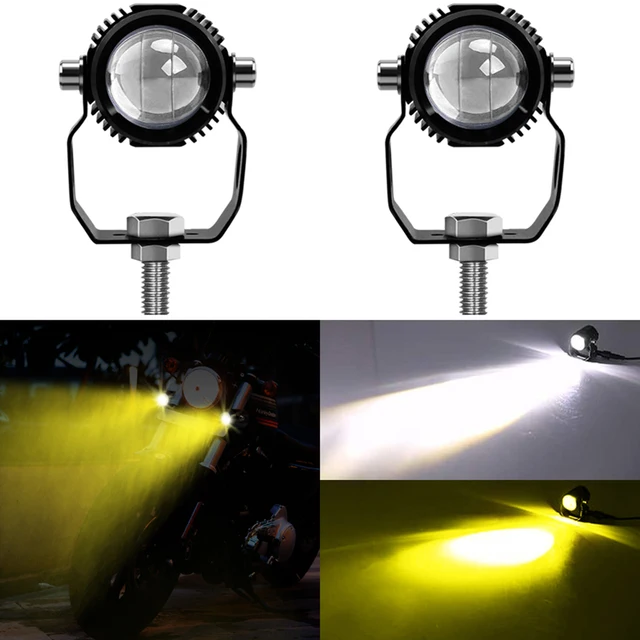 60w motocicleta conduziu a luz auxiliar 9-30v das luzes de condução do feixe da lente do diodo emissor de luz da cor dupla da névoa do ponto do farol do spotlight do diodo emissor de luz da motocicleta 4