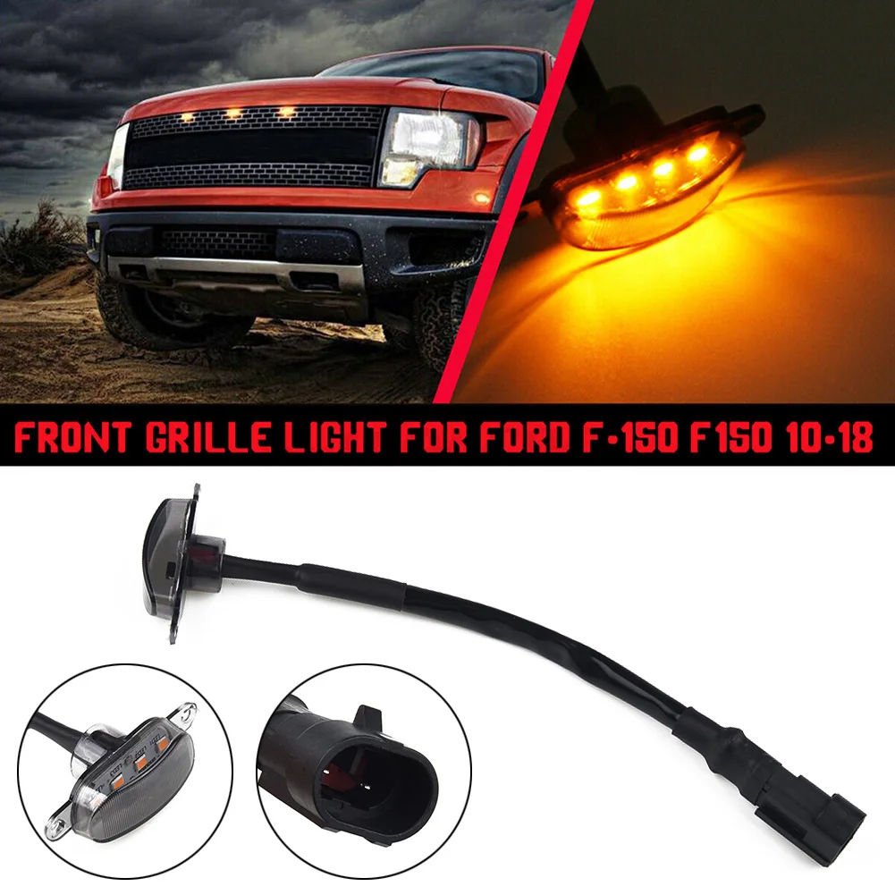 

Car DRL Daytime Running Light Front Painted Grille Grill Led Light White/Amber Signal Lamp For Ford F150 2010-2018 B33323