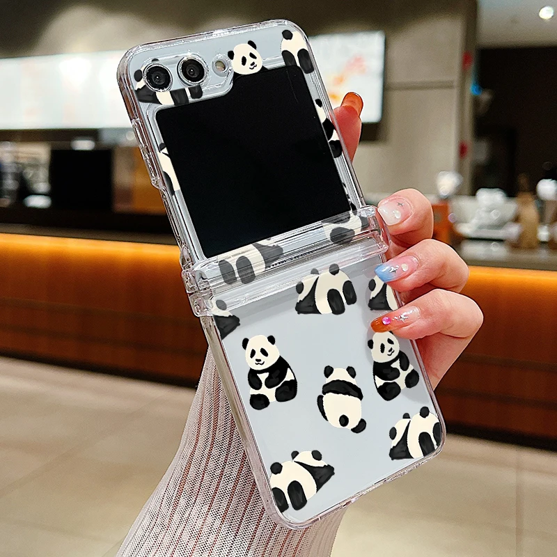 Adorable Baby Panda Foldable Phone Case - Hard Clear Hinged Cover