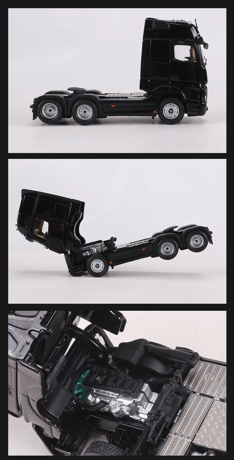 Pre-sale GCD 1:64 ACTROS GIGASPACE 6*2 Sattelzugmaschine & Scalable Trailer Alloy Mode Car 