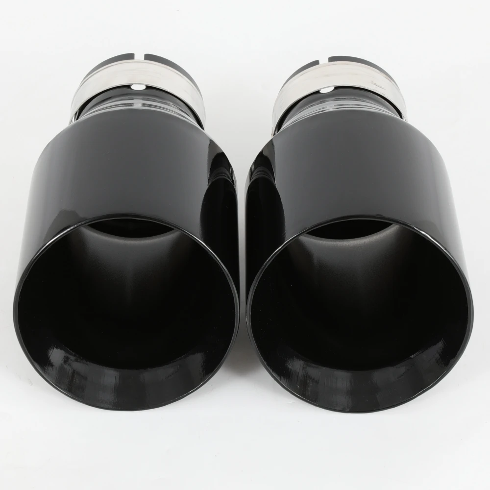 Exhaust Muffler Tip Exhaust Pipe Muffler 1 PC Car Modified Stainless Steel Exhaust Pipe Universal Bevel Edeg Shiny Muffler Tip For BMW Series Mazda VW Benz
