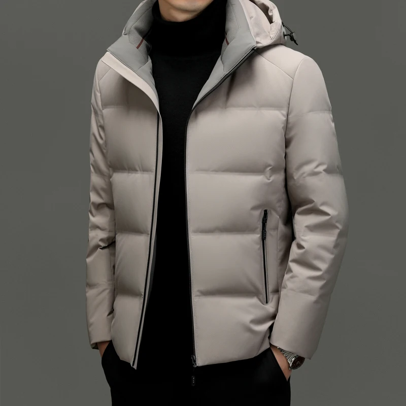 Man Down Jacket Keep Warm In Duck Down Fashion Trend Coat Plus Velvet Streetwear High Quality Casual All Match Business Top New