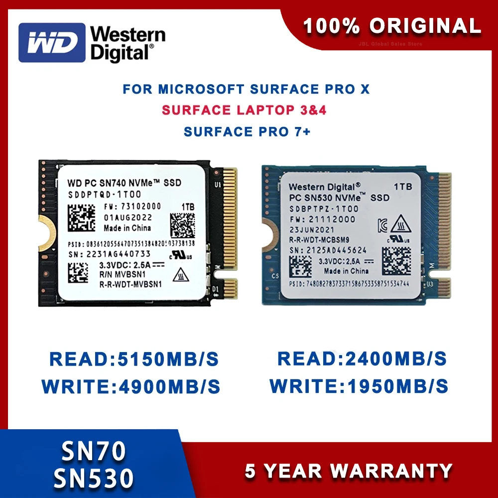 Western digital wd sn740 sn530 m 2 2230 ssd 1tb 2tb 512gb nvme pcie