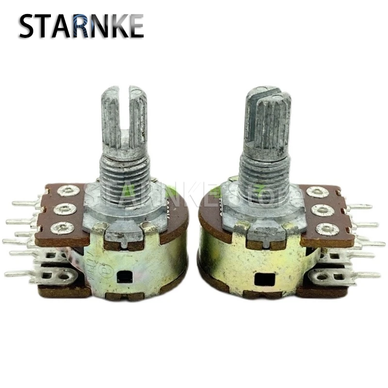 16 Type A20K Speaker Amplifier Speaker Volume Potentiometer 6-Pin Double 15mm Flower Shaft A203 2PCS