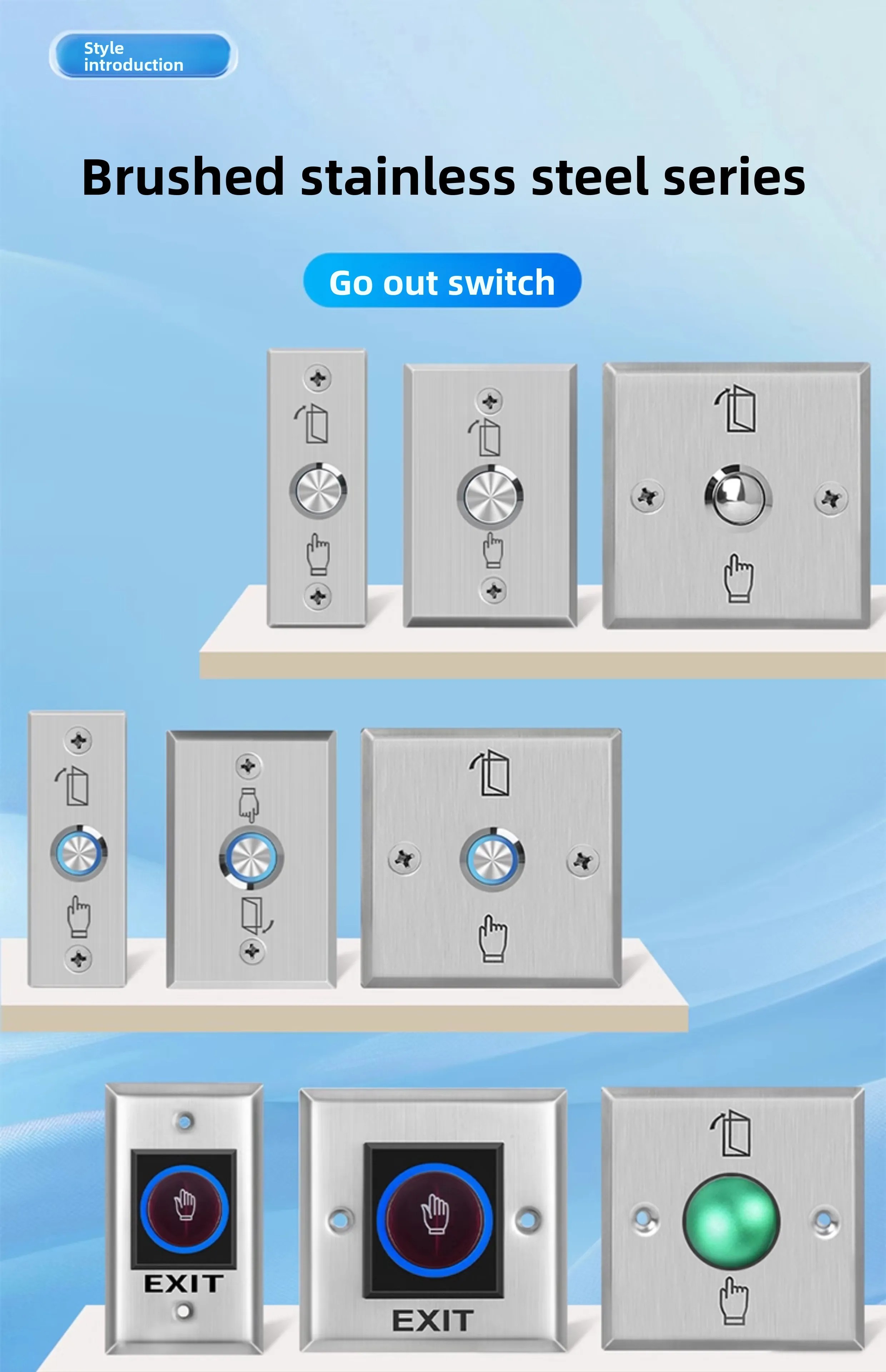 KOB stainless steel waterproof access control switch normally open and normally