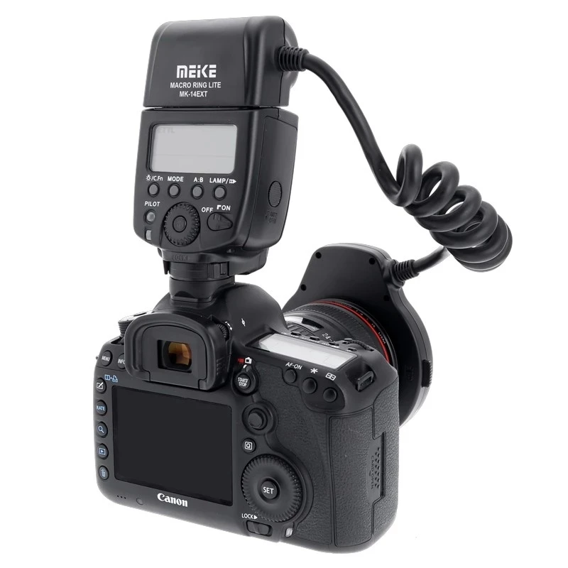 Meike MK-14EXT Macro TTL Ring flash E-TTL TTL with LED AF assist lamp for Canon 700D 650D 600D and Nikon D3200 D3100 D7100 D7200