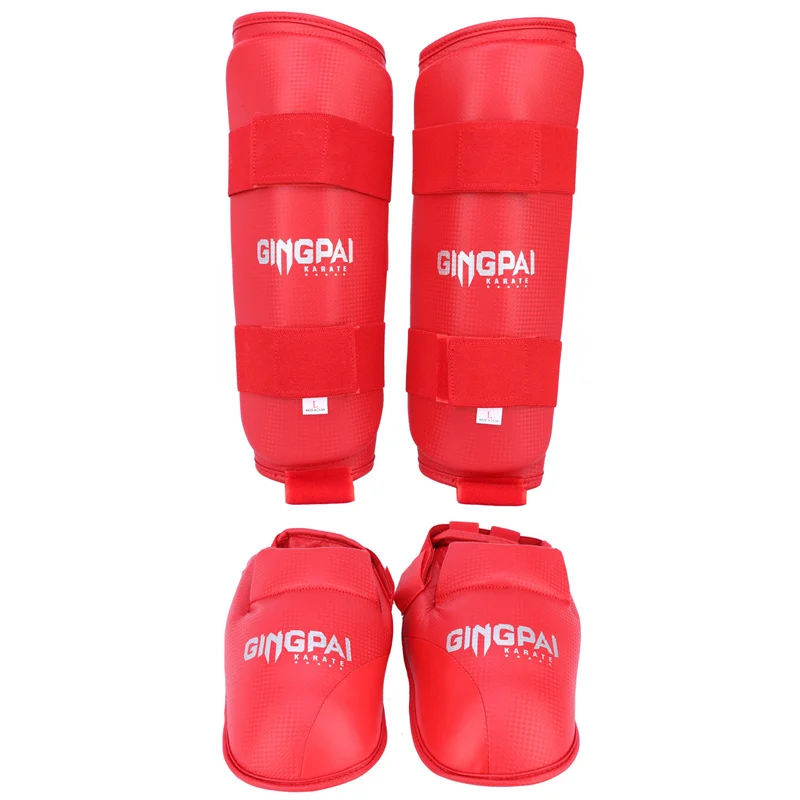 Conjunto de Karate 3 en 1 aprobado por WKF, guantes de Karate, protector de equipo de protección de pecho, espinilleras de Karate, espinilleras para niños, hombres y mujeres