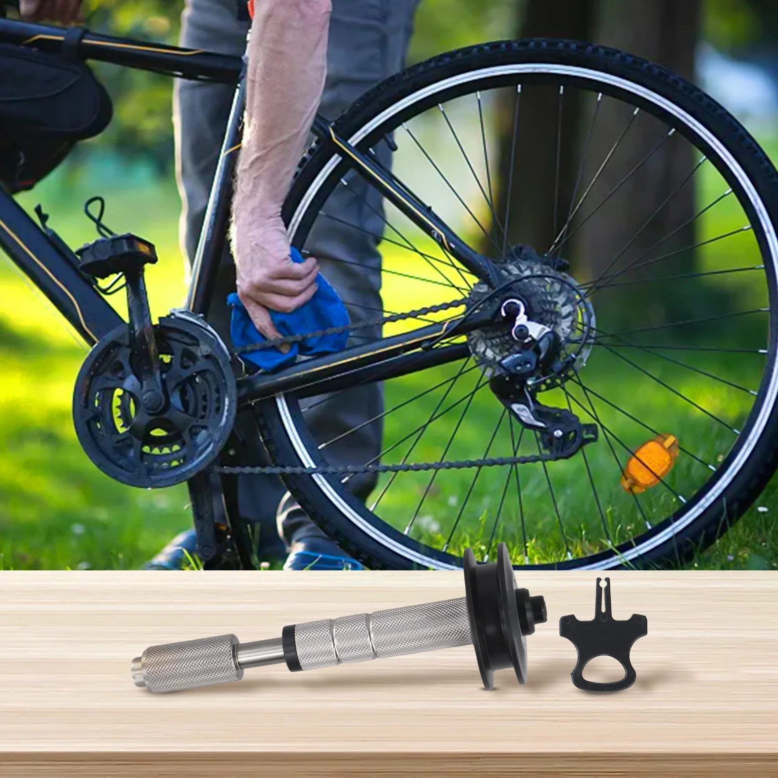 Description Picture 4 of item1pc Road Bicycle Thru Axle Chain Keeper Chain Fastener Tensioner With 1 Caliper Barrier Bike Freewheel Cleaning Tool