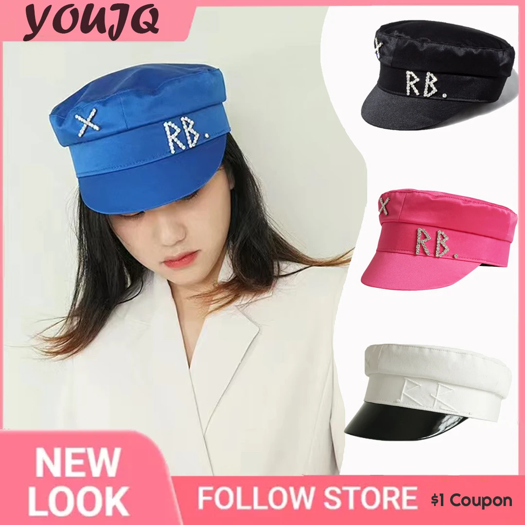 INS Brand Collection Chic PU Cotton Newsboy Hats for Women Flat Militray Caps Baker Boy Hat with Boinas Para Hombre casual hat newsboy cap newsboy hat