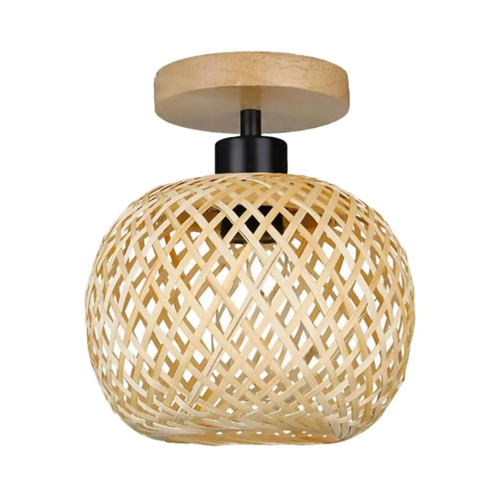 

Bamboo Light with No Bulb Bohemian Hanging Light Fixture Hand Woven Hallway Entryway Rattan Chandelier Decors Bamboo Ball Lamp
