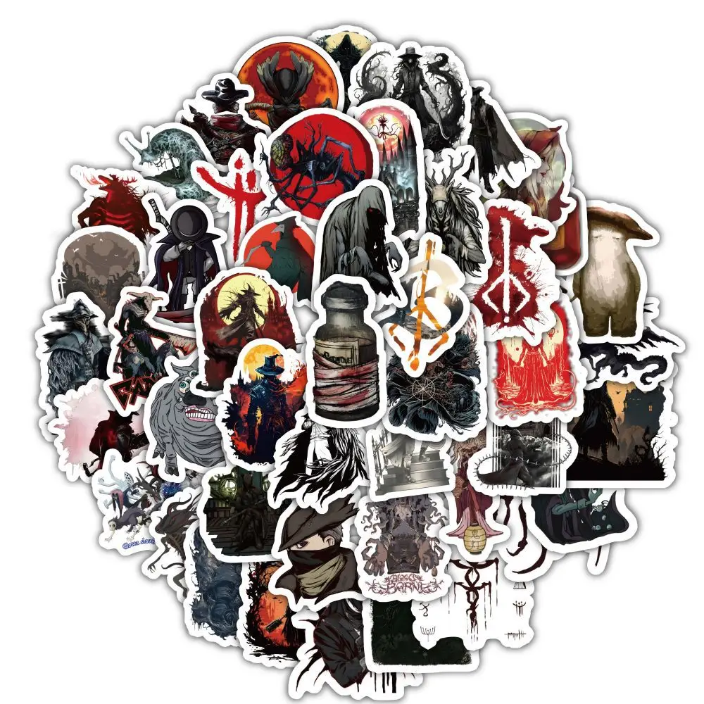 60Pcs/Set Game Bloodborne Grafiti Stickers Creative Phone Case Laptop Notebook Skateboard Guitar DIY Decorative Adhesive Sticker - 3