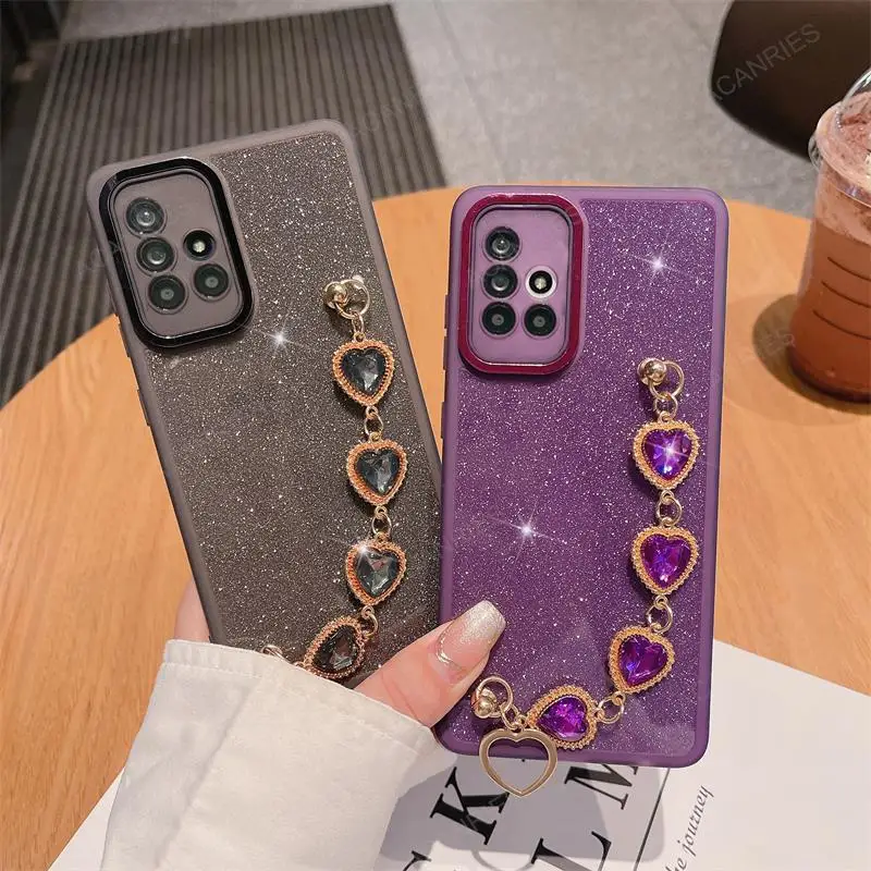 Per Samsung Galaxy A51 A71 4G A31 A21S A11 A03 Core Luxury Glitter Diamond Chain Custodia Morbida In Silicone A 51 71 31 21S 03 Cover Posteriore