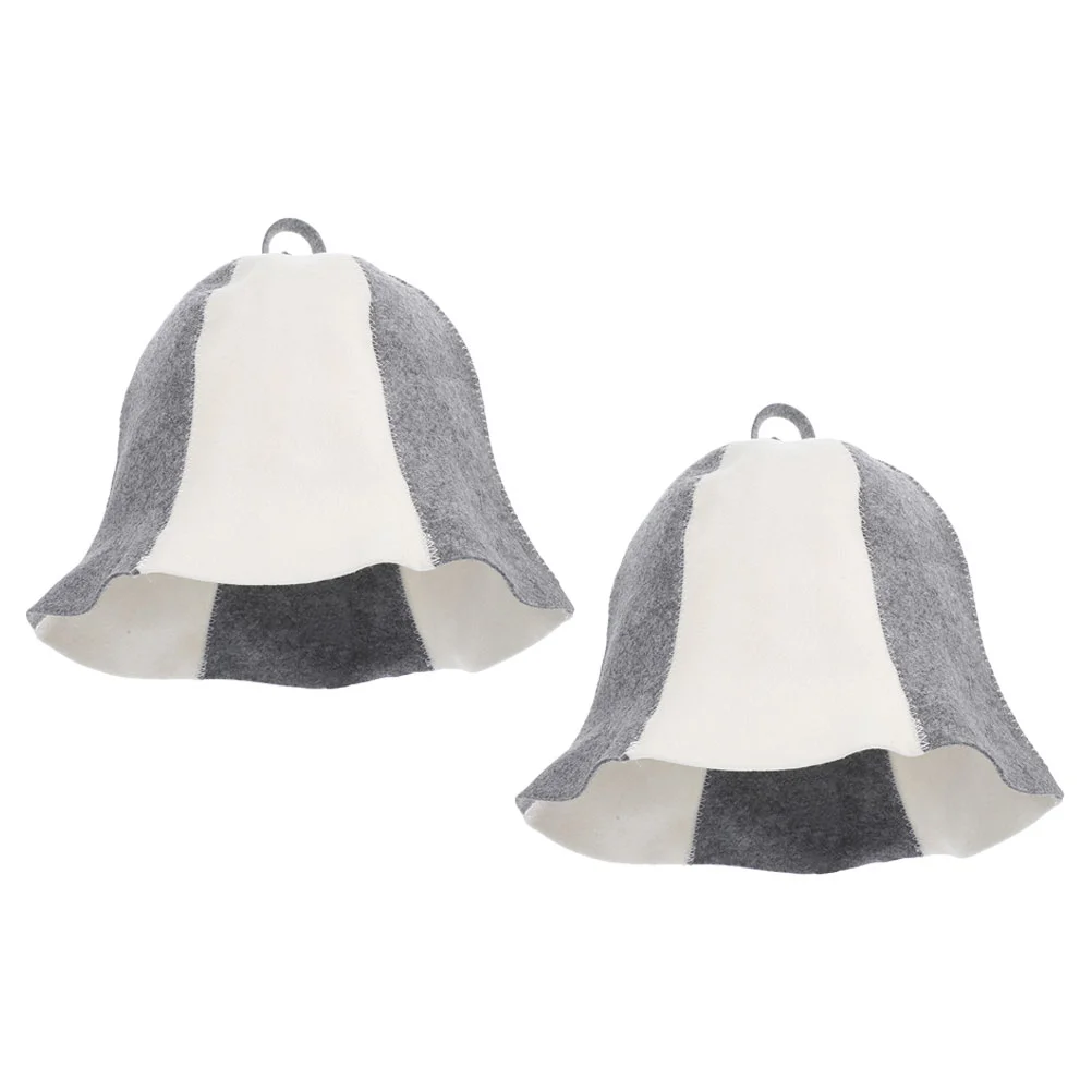 

2Pcs Felt Sauna Hat Breathable Sauna Cap Reusable Sauna Hat Women Sauna Hat Felt Bath Cap
