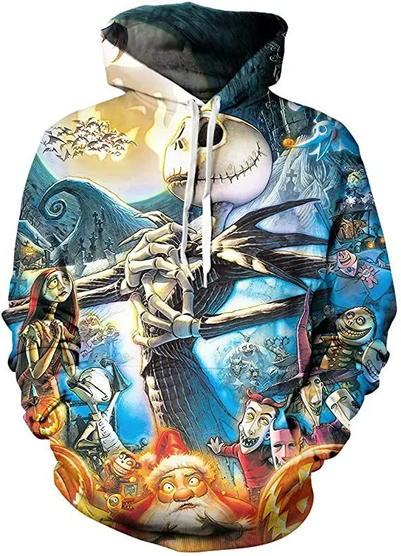 thumbnail image 1 of Sudadera con capucha de pesadilla antes de Navidad, ropa de calle de Jack Sally, Jersey Harajuku, chándal de Hip Hop, sudaderas con capucha de gran tamaño, 1 of 5