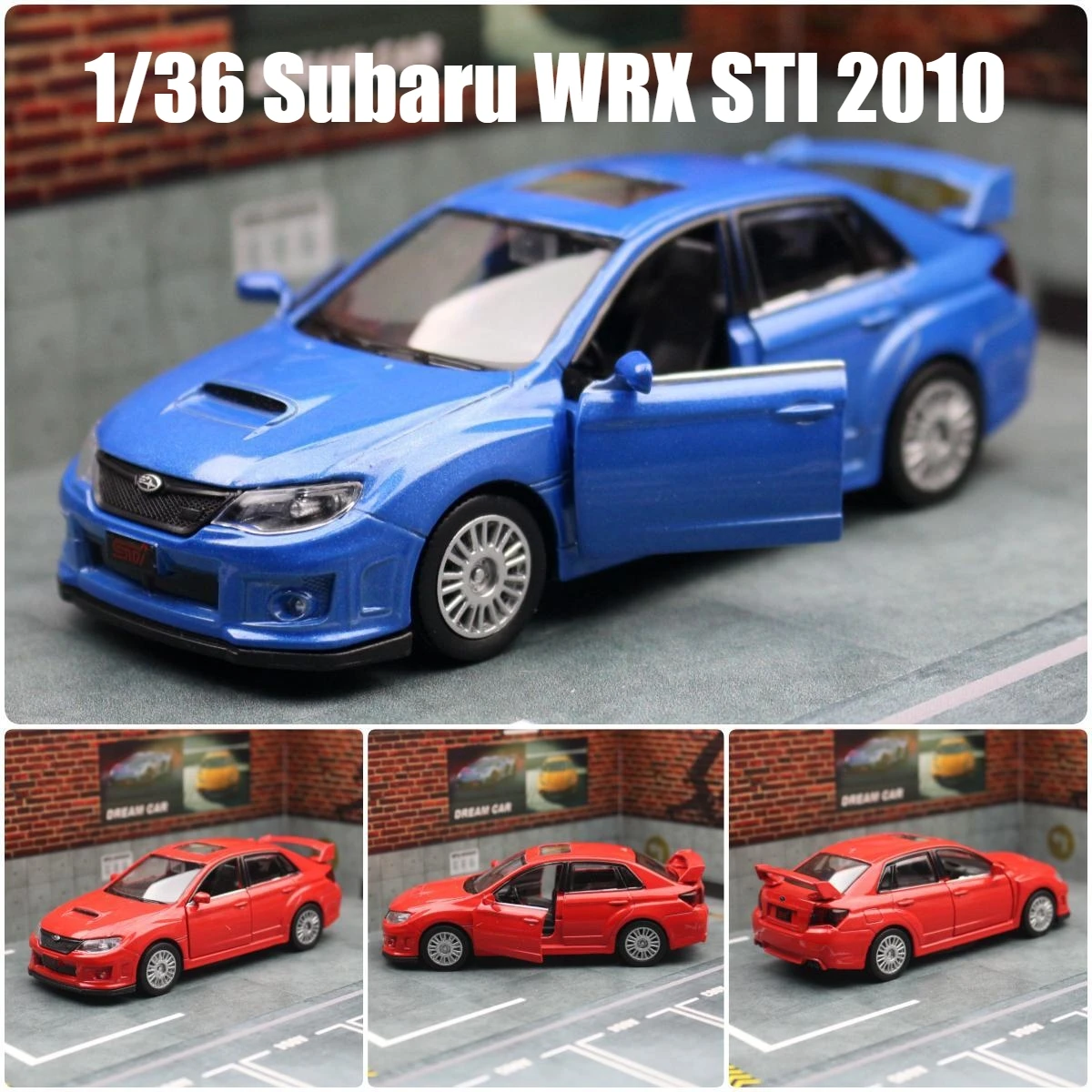 1/36 スバルインプレッサ WRX STI レーシングカーのおもちゃ