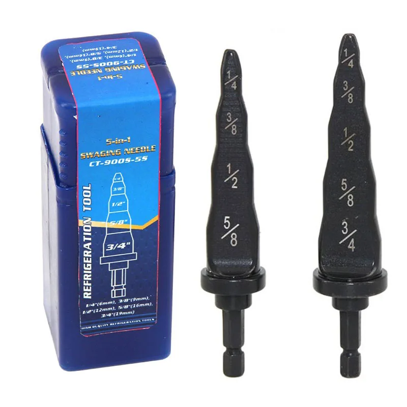 

4in1 5 in 1 Pipe Expander Copper Tube Core drill bit 1/4 3/8 1/2 5/8 3/4 Swaging Tool Hex Shank with box Drill Bit Expander