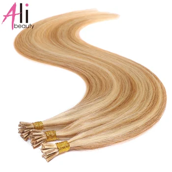 Estensioni dei capelli umani con punta dritta I Capelli umani al 100% Capelli naturali Fushion I Tip Estensioni dei capelli umani con cheratina Colore Ombre