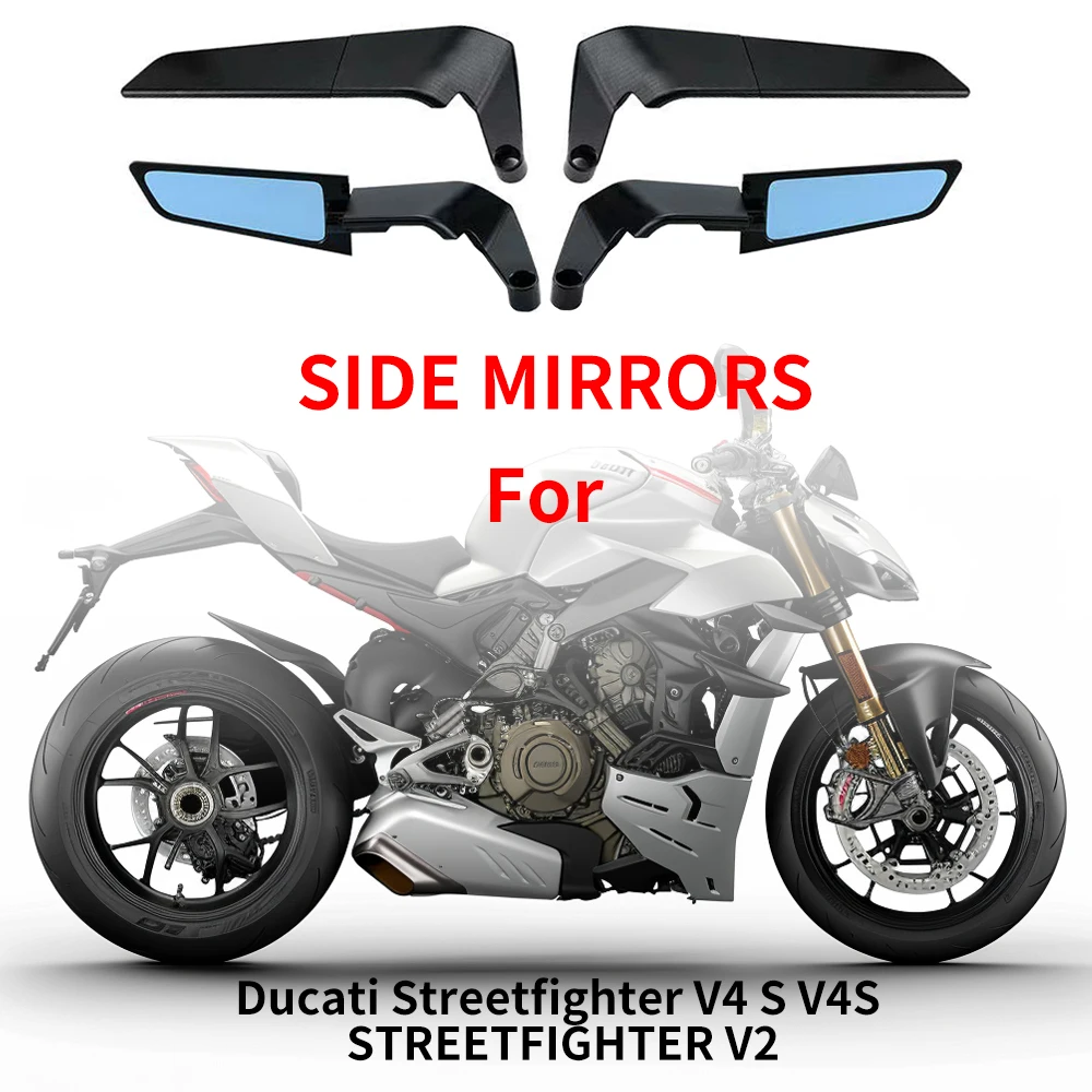 Ducati Streetfighter V4 S V4S Streetfighter V2 용 오토바이 거울, 스텔스 윙렛 거울, 조절 가능한 거울 회전