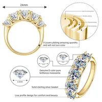 Moissanite Wedding Rings 925 Silver