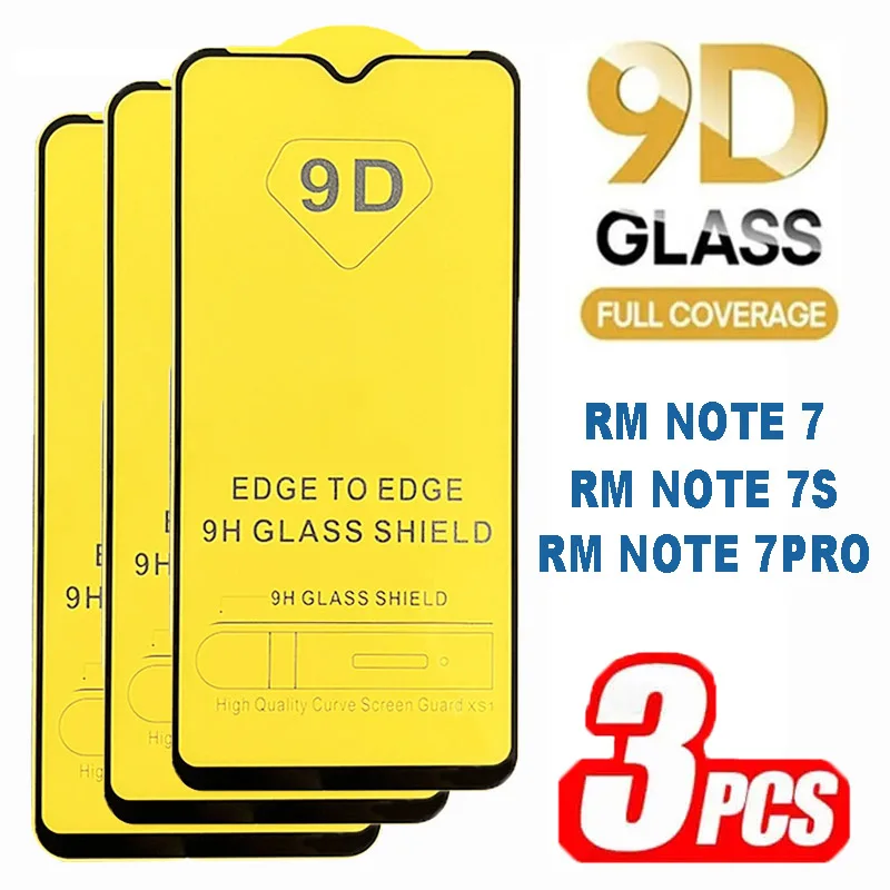 

3PCS 9D Tempered Glass For Xiaomi Redmi Note 7 Pro Screen Protectors For Redmi Note 7S Glass Films