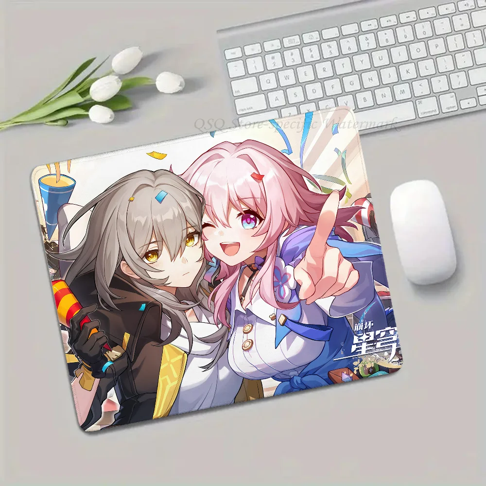 1pc-Honkai Star Rail Floor Mat Small LockEdge Mouse Pad For Gamers Computer Desk Pad Rectangular Anti-slip Rubber 4