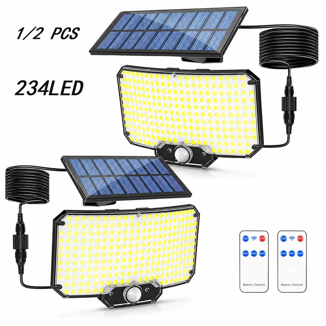 Outdoor Solar Powered Motion Sensor Flood Lights - Waterproof Security Spotlights for Porch and Patio, 268 LED