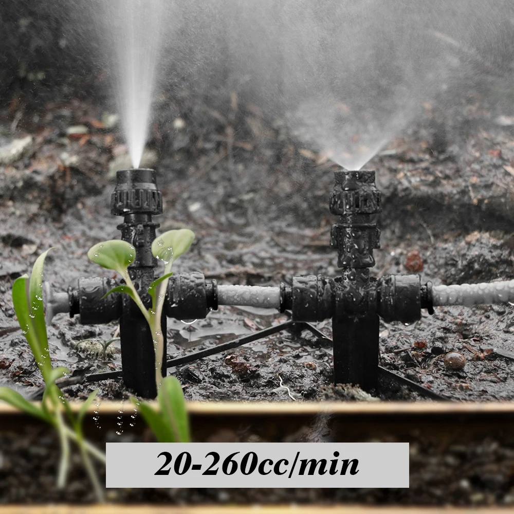 180&deg; Bend Misting Nozzles with Stake, Adjustable Sprinkler 1/4" Fine Atomization Sprayer, Quick Insert Slip Lock, Garden Irrigation, garden sprinkler, garden irrigation nozzle, drip irrigation sprinklers