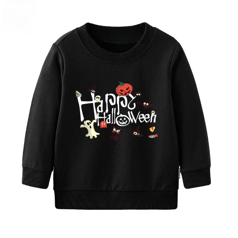 Autumn/winter New Horror Halloween Skull Hoodie Pure Cotton Printed Hoodie Hood Street Fashion Boys and Girls