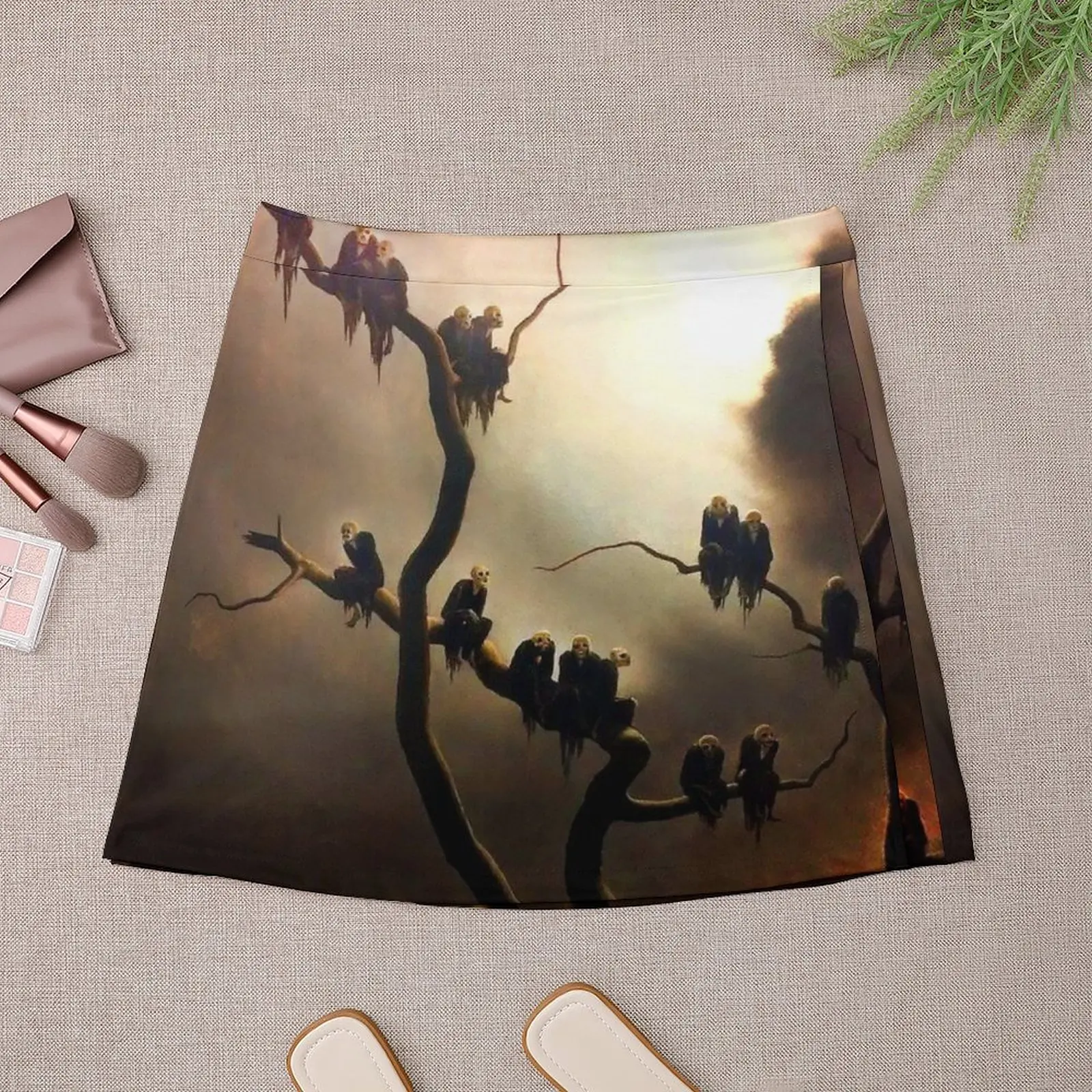 Vivid Retro - Ghosts in a Tree Mini Skirt fairy grunge women's clothing summer 2024 novelties novelty in clothes Woman clothing
