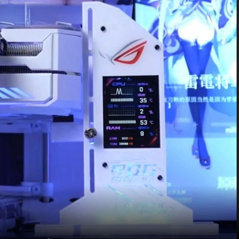 Suporte Rgb Gpu com 2.4 Polegada Led Temperatura Display 3090 4090 Rog Suporte Vga Vertical Faça Você Mesmo Gaming Monitor Aura Sync Aida64 - Imagem 3