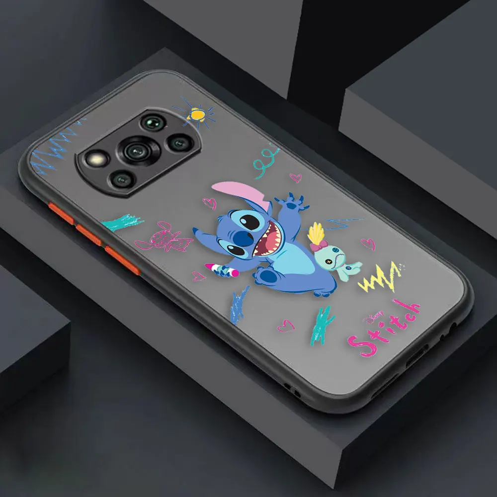 thumbnail image 1 of Matte Case for Xiaomi POCO X4 X3 X2 M4 M3 M2 F4 F3 GT F2 C40 CC9 PRO 4G 5G A3 MIX4 CIVI Case Funda Lilo & Stitch Cartoon Anime, 1 of 5