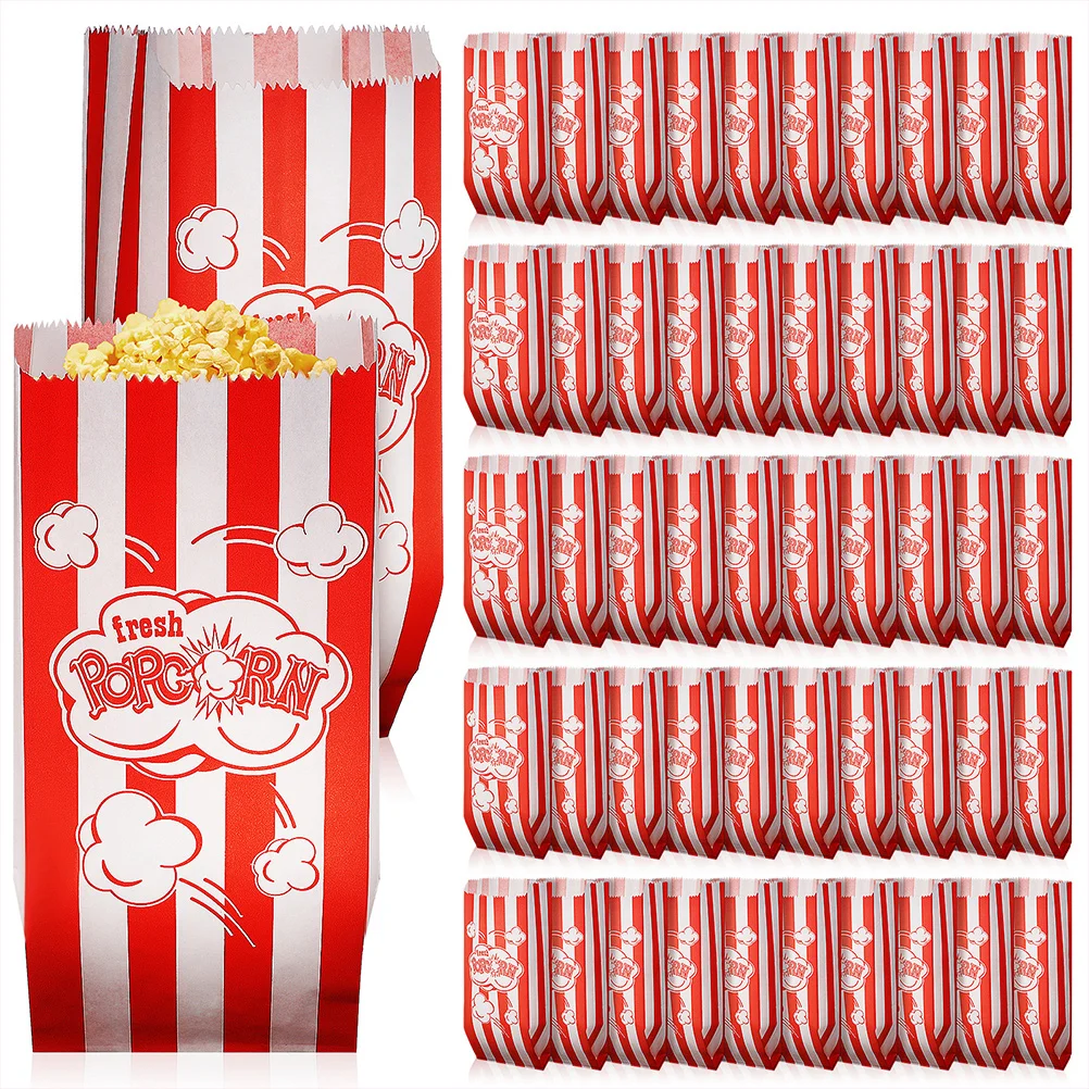 

50/100pcs Paper Cake Decorating Supplies Snack Cookie Treats Storage Bag Outdoor Popcorn Carrying Cup Bulk Popcorn Containers