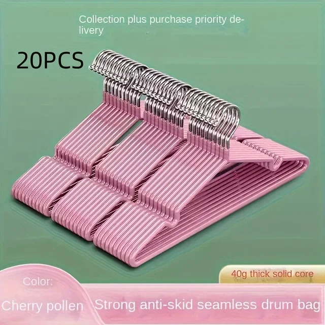 Grucce da 20 pezzi con design antiscivolo, appendiabiti senza traccia, robusti grucce resistenti e resistenti 6