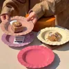 Irregular Skirt Plate, Ceramic Underglaze Color Foreign Style Family Pasta Plate Main Dish Large Capacity Unique Plates 5