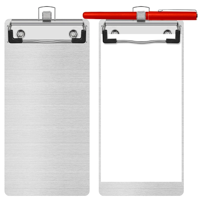 Metal Aluminum Clipboard Pen Holder Mini Aluminum Pocket Clipboard A5 for Office School