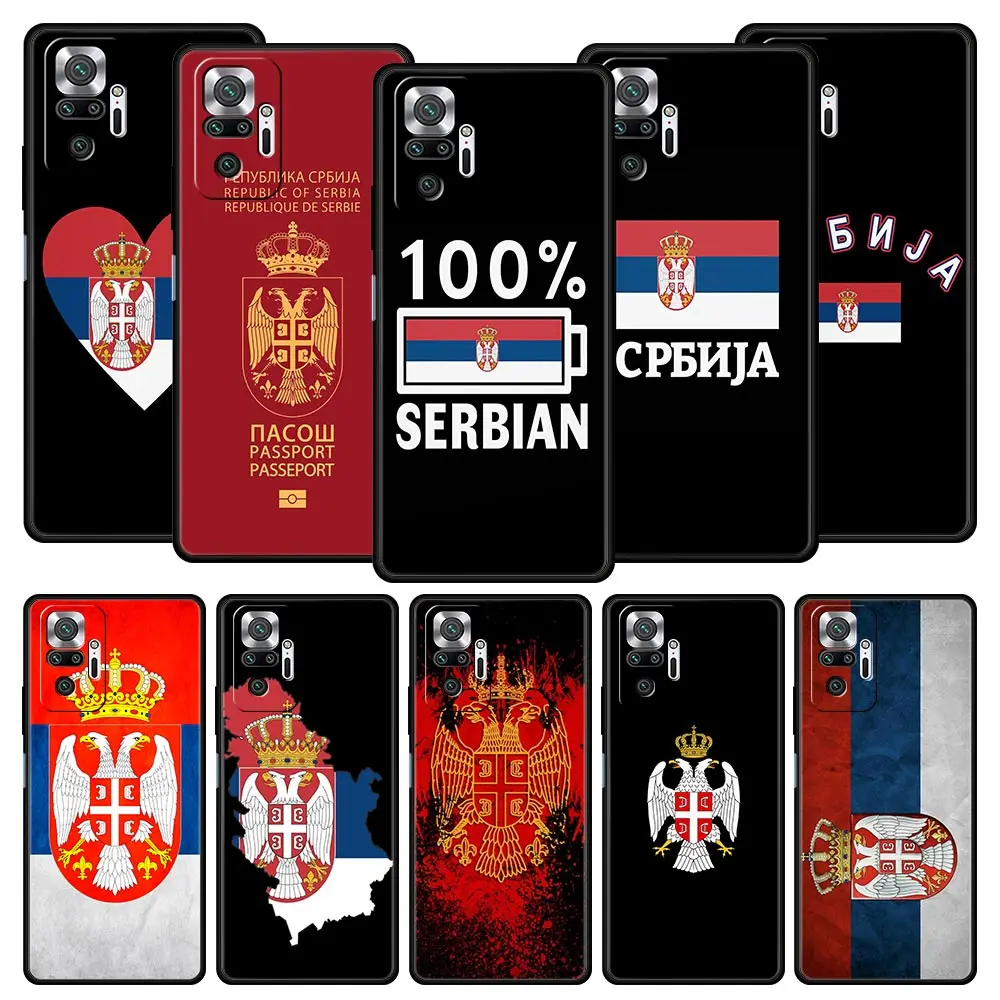

Serbia Flag Phone Case For Xiaomi Redmi Note 12 5G 11 10 Pro Plus 9S 9 8 7 9T 8T 10C 9C 9A K50 Gaming Soft Silicone Cover