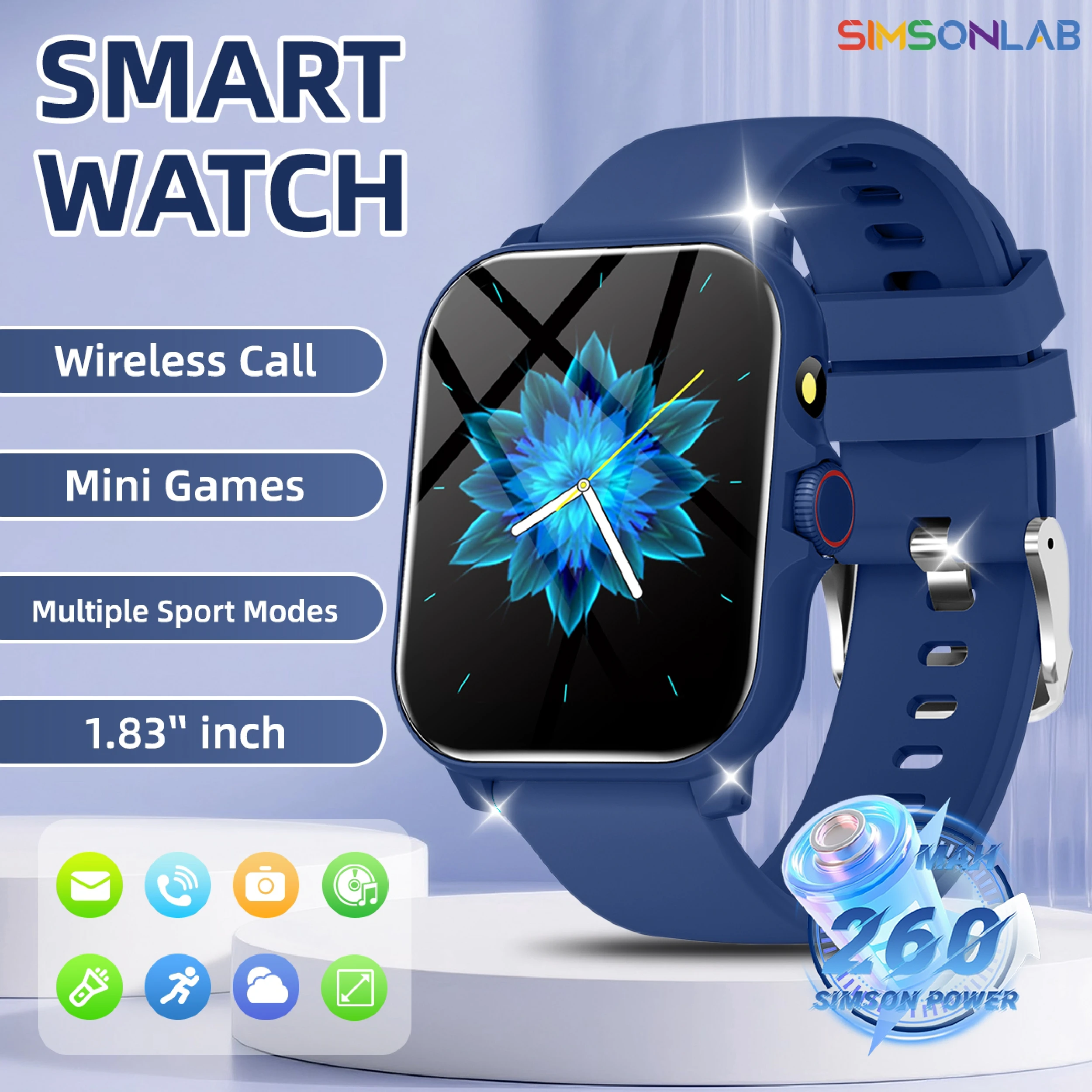 2026 Smartwatch Bluetooth Call for Men Women Health Monitor Intelligent Message Reminders Multi-Function Sports Bracelet Gift 1