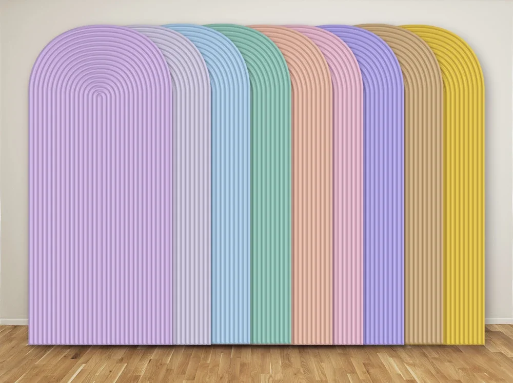 

Colored Gypsum Line Print Pattern Arch Backdrop Covers for Parties, Arched Panels Wedding Birthday Party Decoration Props