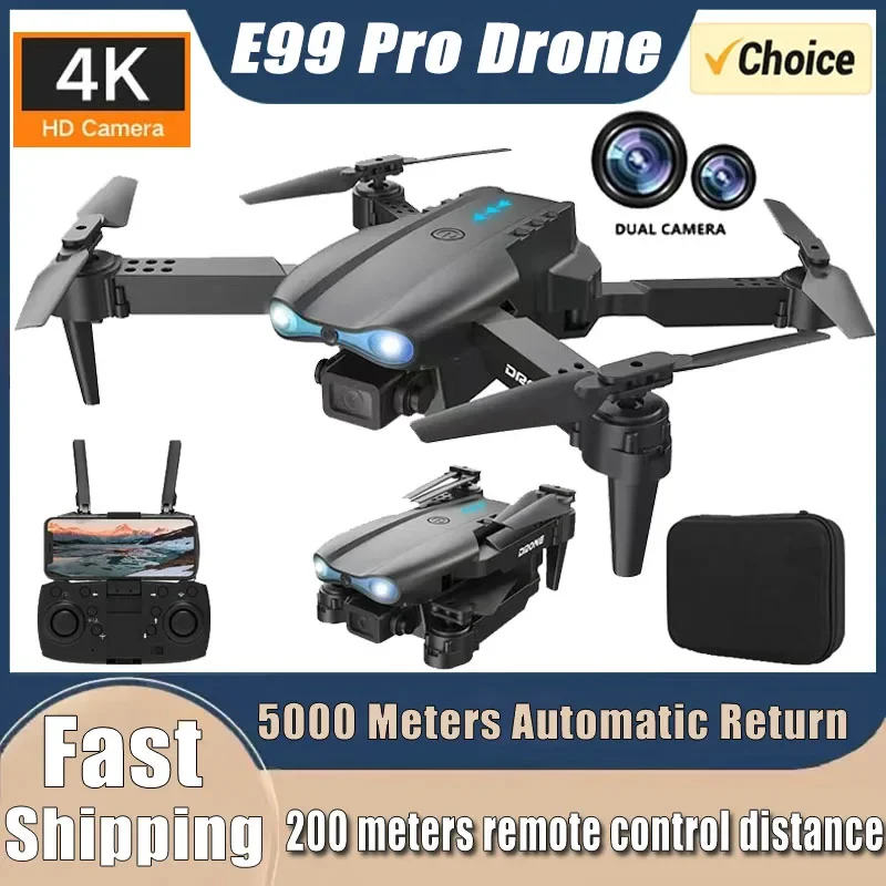 Vue du flux FPV depuis le drone E99 Pro 4K survolant un parc, avec image nette transmise par WiFi.