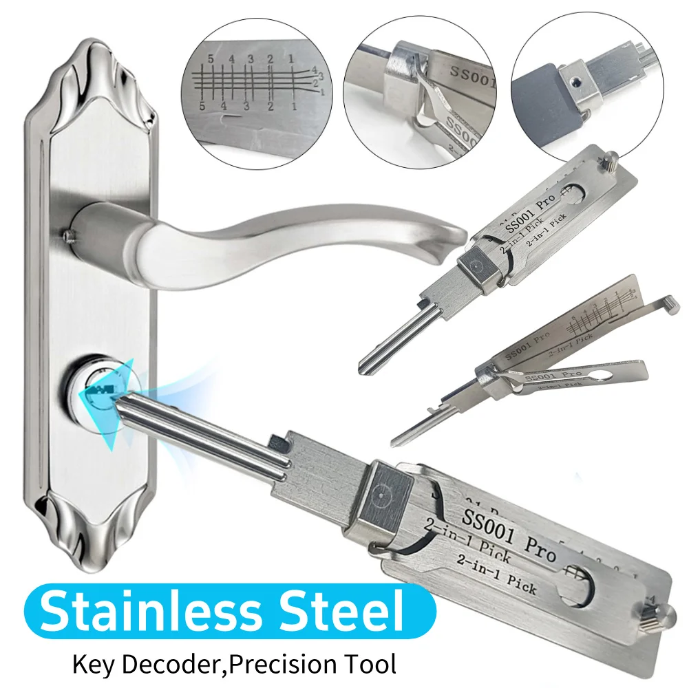Stainless Steel Precision Tool SS001 Pro O-ring Pickup Kit Hook Tool Maintenance Repair Kit Key Decoder Only for Straight Groove