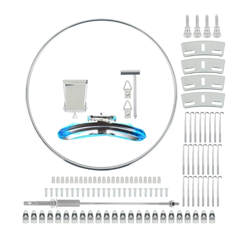 

Durable Banjo Repair Kits Adjustable Banjo Hooks and Nut Steel Banjo Tension Hoop Parts Banjo Maintenance Accessories