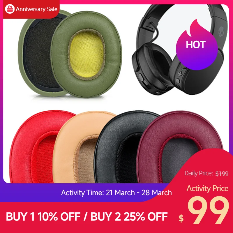 Coussinets de Rechange pour Casque - AQSACOKIYA - Skullcandy Hesh3 ANC Evo Crusher Wireless