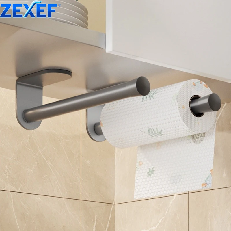 Adhesive Paper Towel Holder for Kitchen Napkin Rack Toilet Paper Holder Tissue Dispenser Cabinet Storage Kitchen Accessories