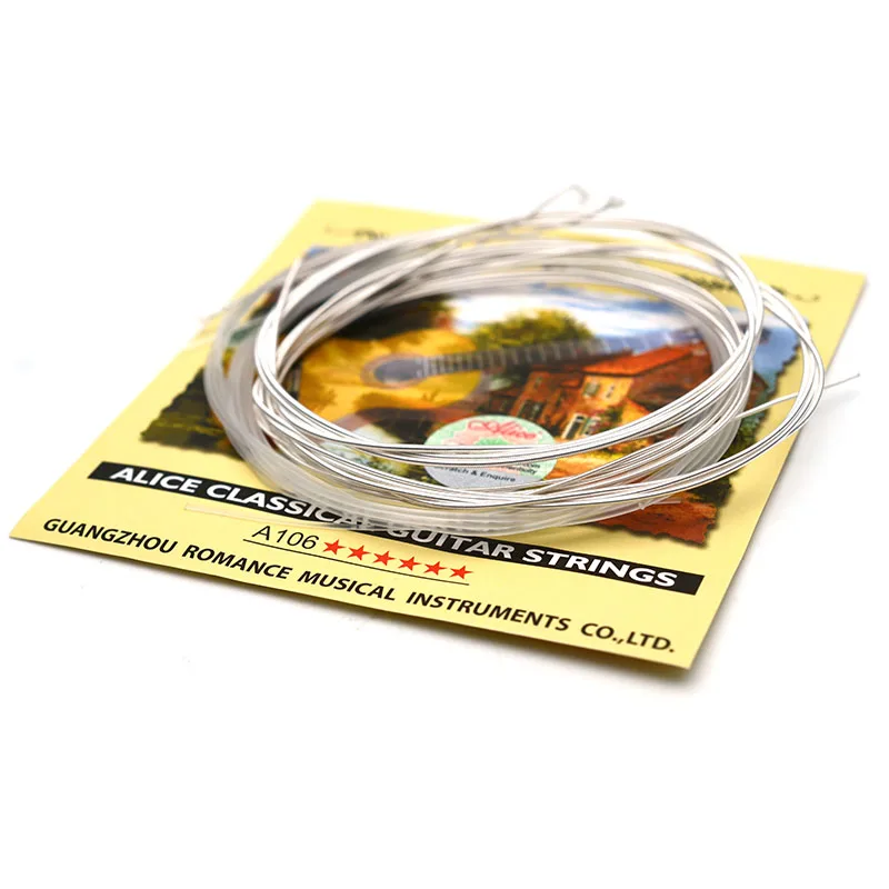 Classical Guitar String cordas da guitarra Clear Nylon String Hard Tension-Alice A106-H encordoamento 10set/lot classical guitar strings