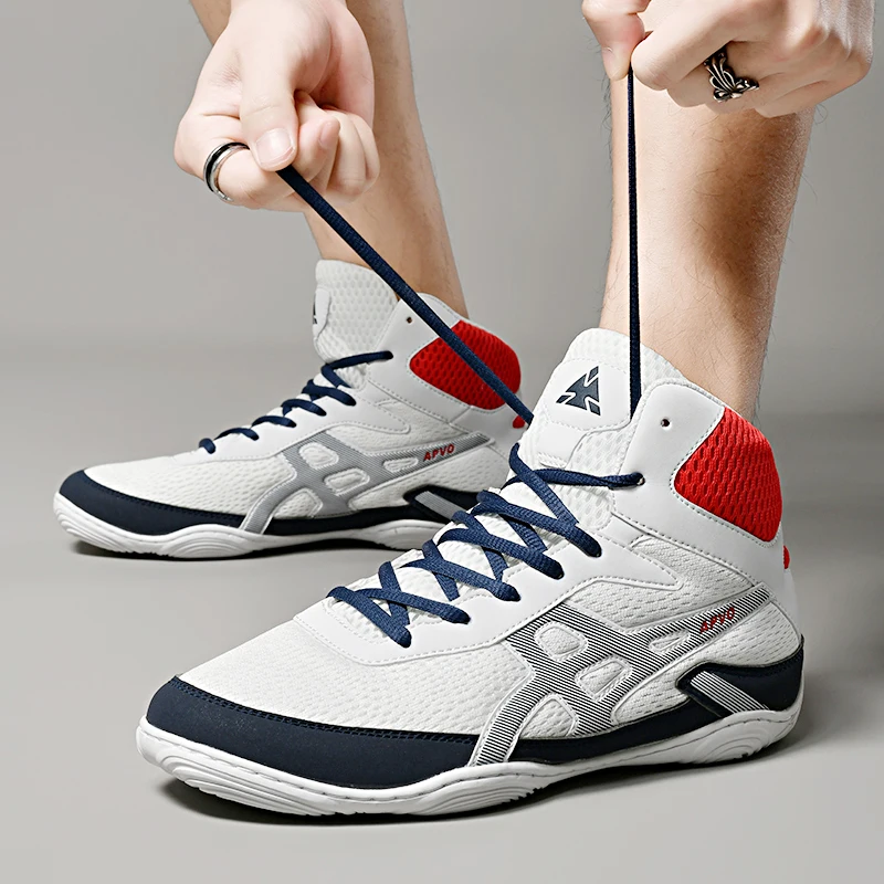 LiXingMing Boxing Shoes Men Women High Top Professional Wrestling Shoes Light Weight Boxing Training Fighting Contest Sneakers