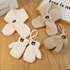 Bear Winter Baby Scarf Gloves Set Faux Lamb Wool Korean Warm Kids Neck Warmer Mittens Children Boys Girls Accessories 2-6Y 3