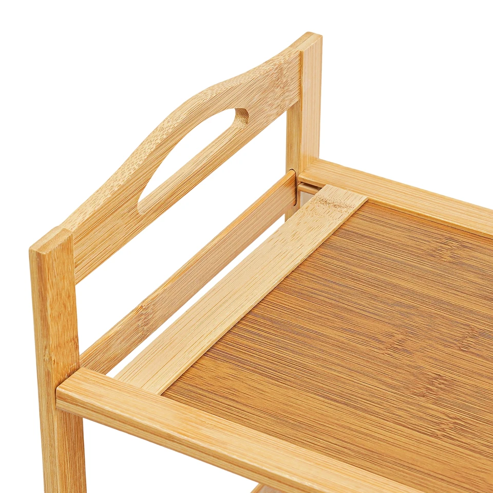 4 Tier Bamboo Wooden Shoe Rack Organizer Stand
