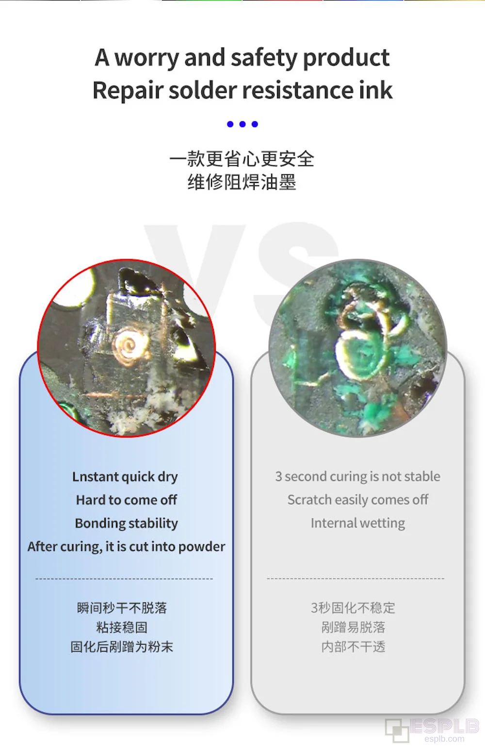 최신 정비사 초고속 건조 UV 잉크 마스크 오일, PCB 마더보드, 휴대폰 플렉스 케이블, 플라이 라인 안정화, 10g 3s